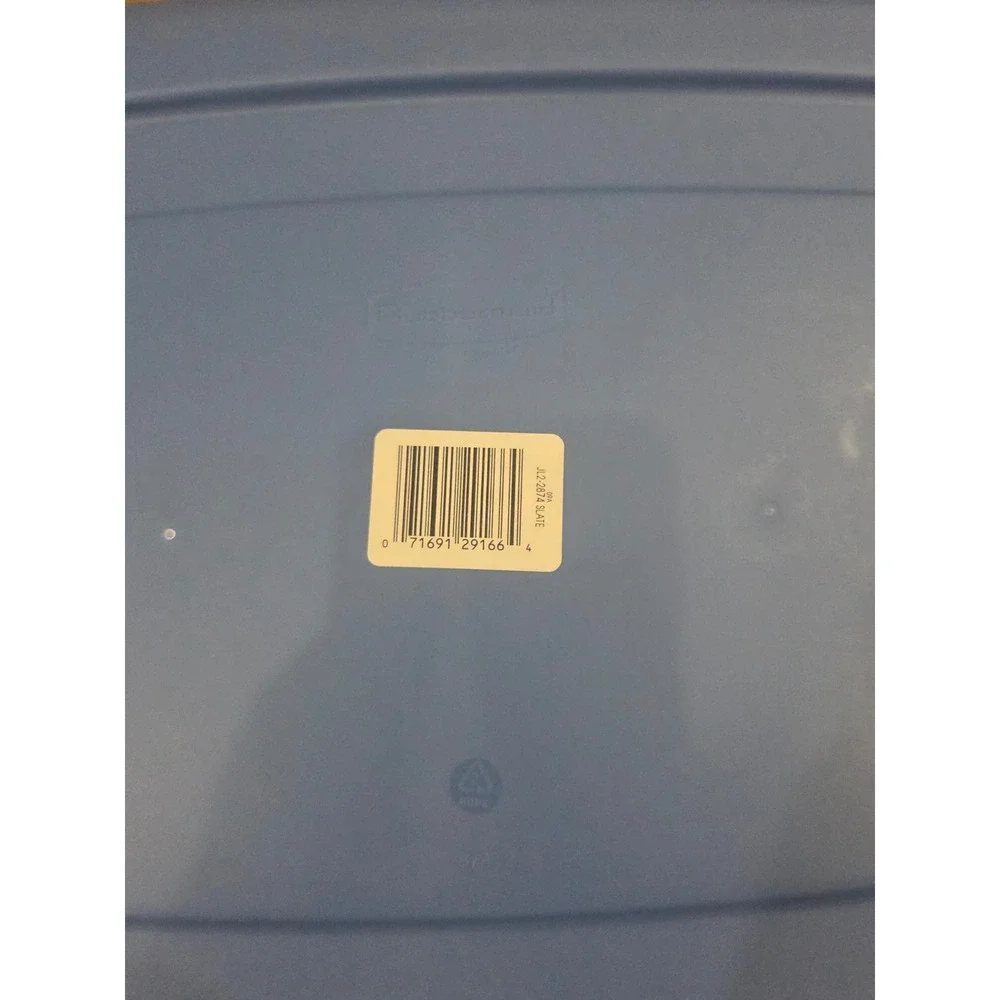 Vintage Rubbermaid 2874 Blue Easy Carry Plastic Vented Laundry Basket Handles